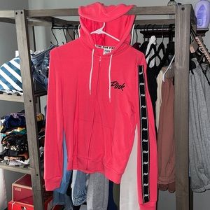 PINK Victoria’s Secret Zip up hooded sweatshirt size Small